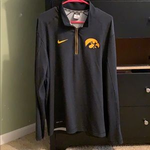 NIKE dark gray Dry-Fit Iowa Hawkeye Quarter-Zip